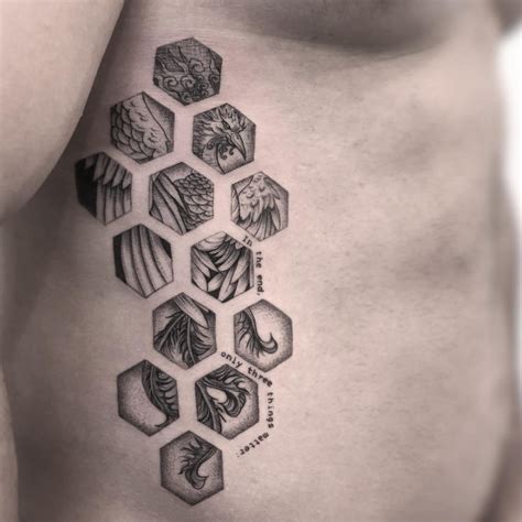 hexagon tattoo|hexagon style tattoos.